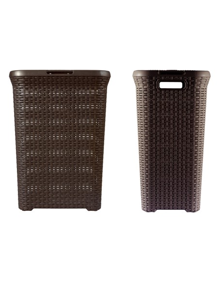 Brązowy kosz na pranie 60l Curver Rattan Style 3253920707017 18