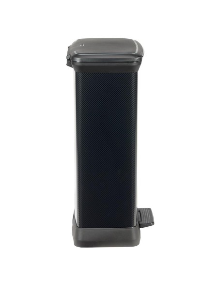 Kosz na śmieci z pedałem 50l metalizowany czarny Curver 3253922162029 31