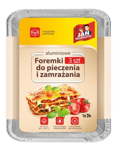 Aluminiowe foremki do pieczenia i mrożenia 3szt Jan Niezbędny 5900536234519 4