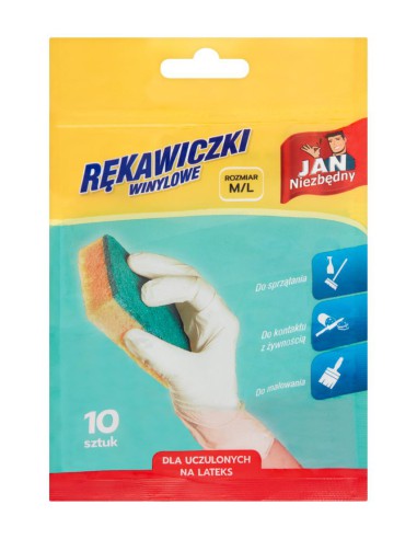 Rękawiczki winylowe M/L 10szt Jan Niezbędny 5900536234656 3