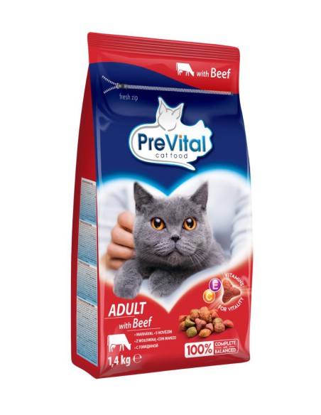 Sucha karma dla kota dorosłego PreVital Adult - wołowina 1,4 kg 5999566111150 5