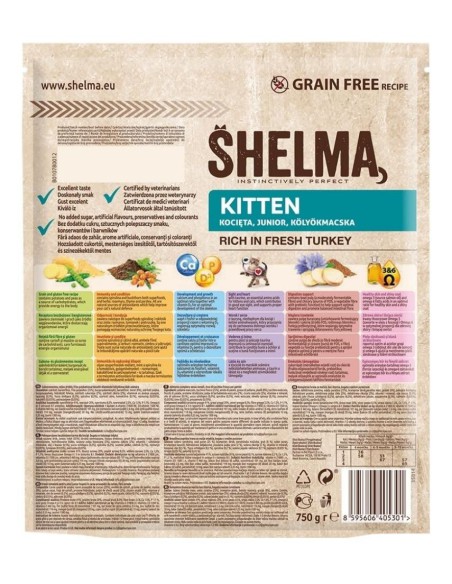 Smaczna karma bezzbożowa dla kociąt z indykiem Shelma 750g - Sucha karma dla kota Smaczna karma bezzbożowa dla kociąt z indykiem Shelma 750g 8595606405301 18