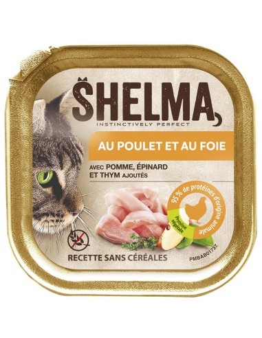 Aksamitny pasztet dla kota z kurczakiem i wątróbką Shelma Alucup, 100 g 8710558002433 12