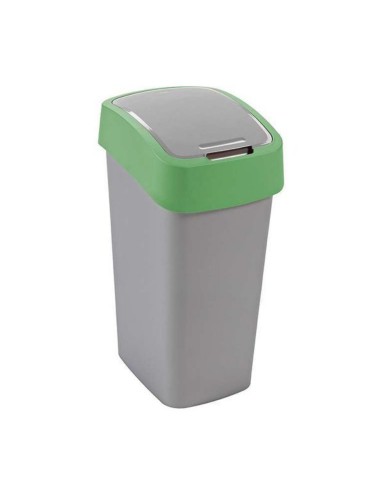 Kosz 45 L na śmieci srebrny/zielony Curver Flip Bin 3253922172066 4