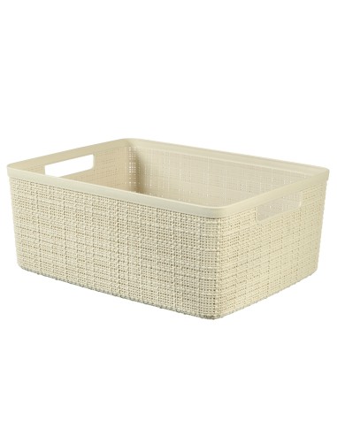 Kremowy pojemnik organizer 12l Curver Jute 3253921905054 4