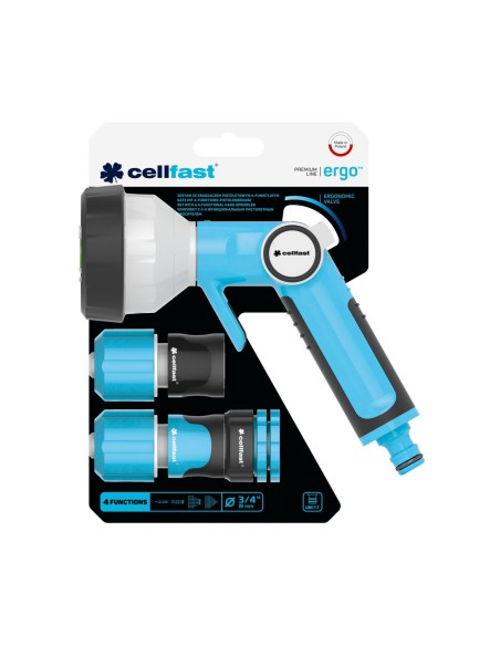 Pistolet do węża ogrodowego 3/4" zraszacz + końcówki Cellfast Ergo 5901828859533 16