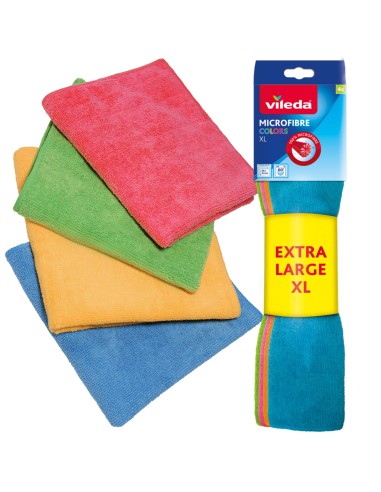 Duże ściereczki z mikrofibry Vileda Microfibre Colors XL 4szt 4023103147232