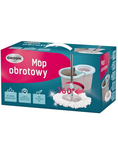 Mop obrotowy 360° z wiadrem i wyciskaczem Grosik  5900536330495 3