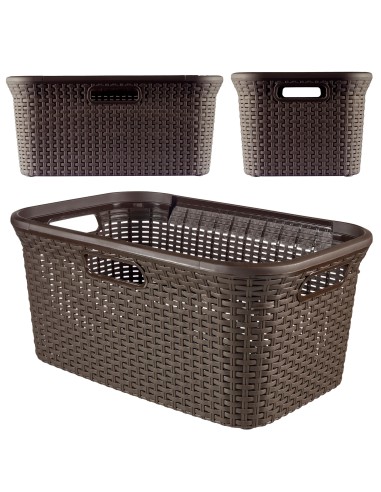 Kosz na pranie i bieliznę do magla 45l brązowy  Curver Rattan Style 3253920708021