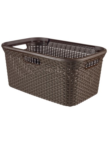 Kosz na pranie i bieliznę do magla 45l brązowy  Curver Rattan Style 3253920708021 4