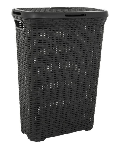 Brązowy kosz na pranie 60l Curver Rattan Style 3253920707017 2