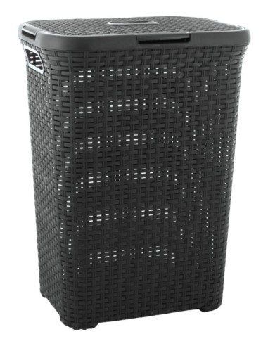 Kosz na pranie ciemny szary Curver Rattan Style, 60 l 3253920707031