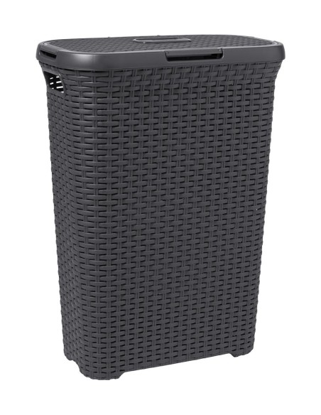 Szary kosz na pranie 40l Curver Rattan Style 3253920709011 32