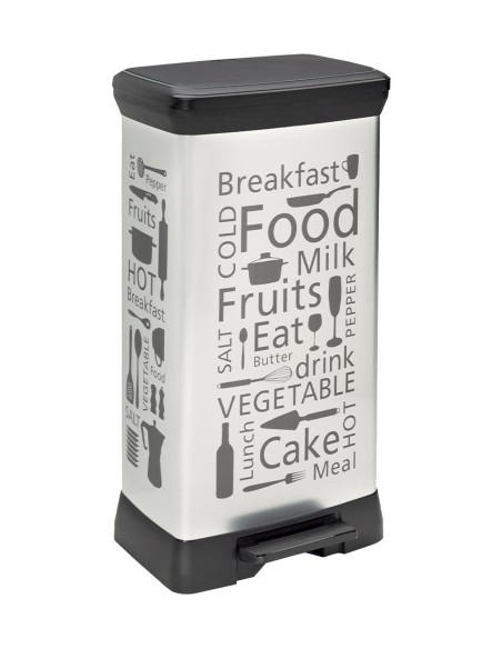 Kosz z pedałem na śmieci 50l metalizowany Curver 3253922162258 15