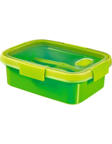 Zielony pojemnik na żywność ze sztućcami 1,4l Curver - Bidony i lunch boxy