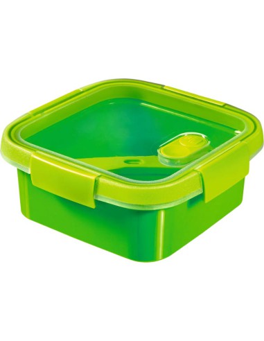 Zielony pojemnik na żywność ze sztućcami 0,9l Curver - Bidony i lunch boxy