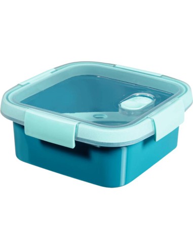 Niebieski pojemnik na żywność ze sztućcami 0,9l Curver - Bidony i lunch boxy