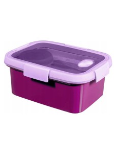 Fioletowy lunchbox ze sztućcami 1,2l Curver 3253920947024