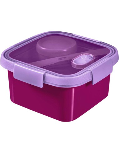 Fioletowy lunchbox ze sztućcami 1,1l Curver 3253920950024