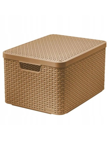 Kosz z pokrywką do przechowywania 30l Curver Rattan Style 3253923619041