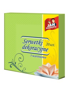 Serwetki dekoracyjne zielone 40x40cm 20szt Jan Niezbędny 5900536263793