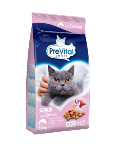 Karma dla starszych kotów sucha łosoś 1,4kg PreVital Senior - Karma dla kota