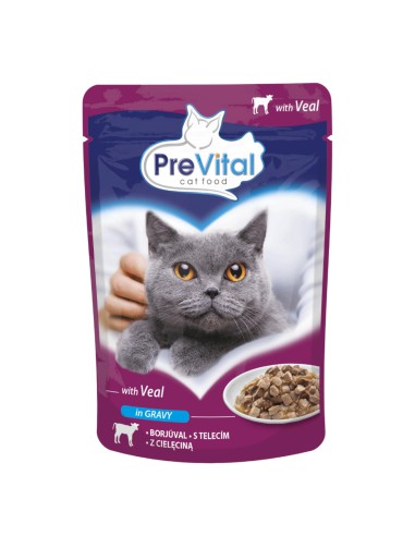 Saszetka dla kota z cielęciną 100g PreVital - Karma dla kota