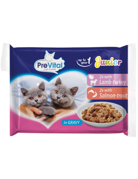 Mokra karma dla kociąt Prevital Junior, mix mięso i ryby 4x100 g 5999566110191 12