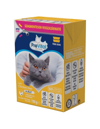 Soczysta mokra karma dla kota kawałki z wątróbką PreVital Tetra 190g - Przysmaki dla kota