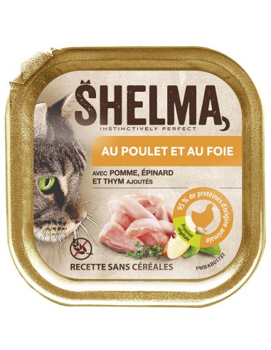 Pasztet koci z kurczakiem i wątróbką Shelma Alucup 100g - Karma dla kota