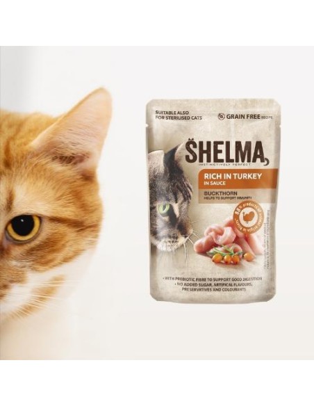 Bezzbożowe fileciki dla kota z indykiem Shelma 85 g 8595606406711 18