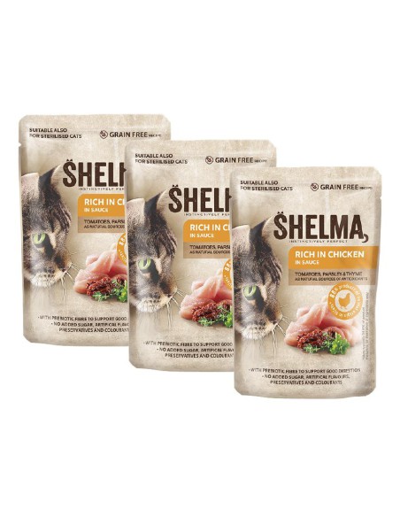 Bezzbożowe fileciki dla kota mix smaków Shelma, 12x85g - Mokra karma dla kota Bezzbożowe fileciki dla kota mix smaków Shelma, 12x85g 8595606406759 35