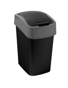 Kosz na śmieci 9L czarny/srebrny Curver Flip Bin 3253922170161
