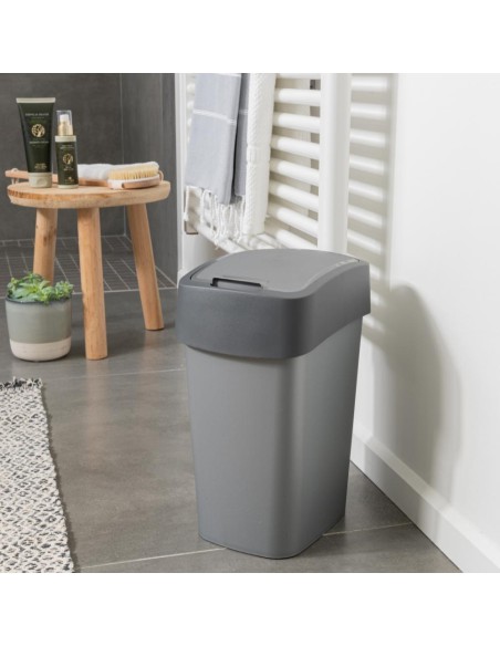 Kosz na śmieci 9L Curver Flip Bin srebrny/grafitowy 3253922170031 15