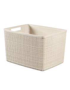 Duży pojemnik organizer 20l kremowy Curver Jute 3253921907003