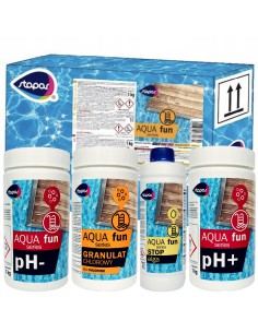 Zestaw startowy do basenów: GRANULAT CHLOROWY, PH-,PH+,STOP ALGA, PH-METR, Stapar 5902349681832 2