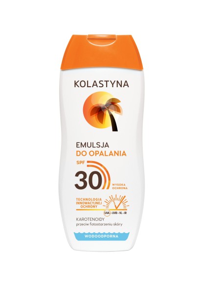 Pielęgnacyjna emulsja do opalania Kolastyna SPF 30 200 ml - Mleczka i kremy z filtrem Pielęgnacyjna emulsja do opalania Kolastyna SPF 30 200 ml 5900536315805