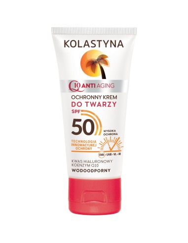 Przeciwsłoneczny krem ochronny do twarzy antiaging SPF 50 Kolastyna 50 ml 5900536341354