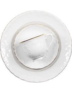 Serwis kawowo-herbaciano-deserowy dla 6 osób 21 elementów Ćmielów Rococo Złota Linia 5902767071024 2