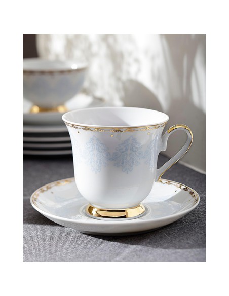 Dekoracyjny serwis kawowy dla 6 osób, Ćmielów Astra Królewski Błękit - 18 elementów 5902767067003 7