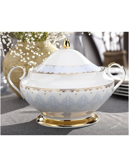 Zdobiony serwis obiadowy dla 6 osób Ćmielów Astra Królewski Błękit, 25 elementów 5902767066990 3