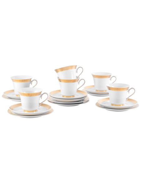 Złoty serwis kawowy herbaciany deserowy dla 6 osób Margaret Ćmielów, 18 elementów 5902767055376 2