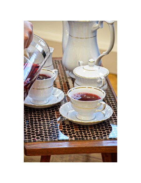 Serwis kawowy 39 elementów dla 12 osób Chodzież Iwona Złota Linia 5903353164427 9