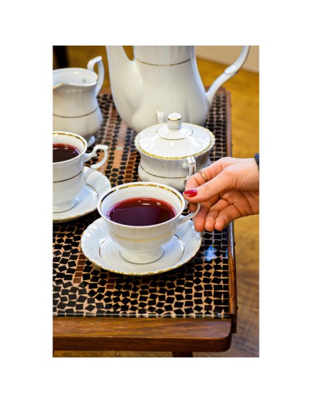 Serwis kawowy 39 elementów dla 12 osób Chodzież Iwona Złota Linia 5903353164427 10