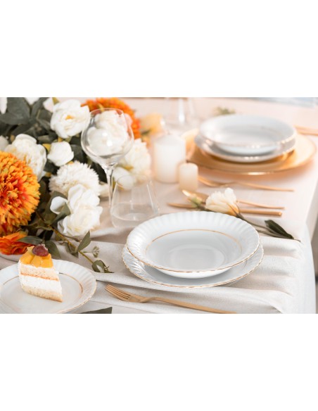 Obiadowy serwis Chodzież Iwona Złota Linia dla 12 osób 44 elementy 5903353492001 9