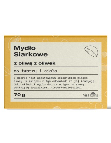 Mydło siarkowe w kostce z olejem z oliwek Vis Plantis 70 g 5904567056515