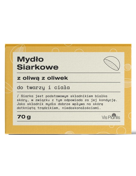 Mydło siarkowe w kostce z olejem z oliwek Vis Plantis 70 g 5904567056515