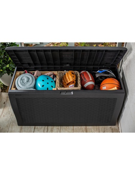 Skrzynia do ogrodu Samoa Rattan Box 270L grafitowa Keter 7290112633132 4