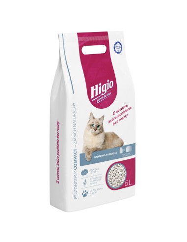 Żwirek dla kota bentonitowy naturalny 5l Higio - Żwirek dla kota