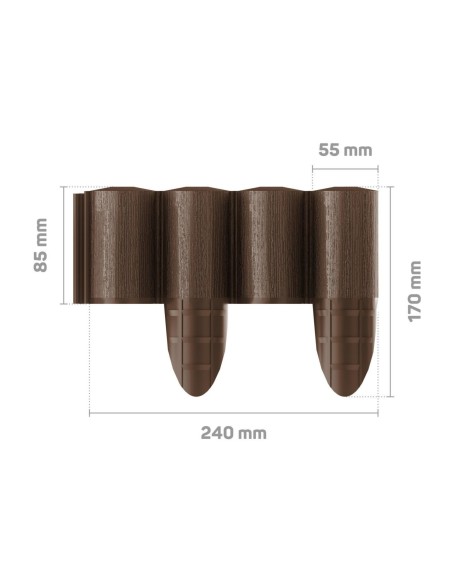 Brązowa palisada ogrodowa 4 ECO Cellfast 8,5 cm x 2,4 m 5901828858512 23